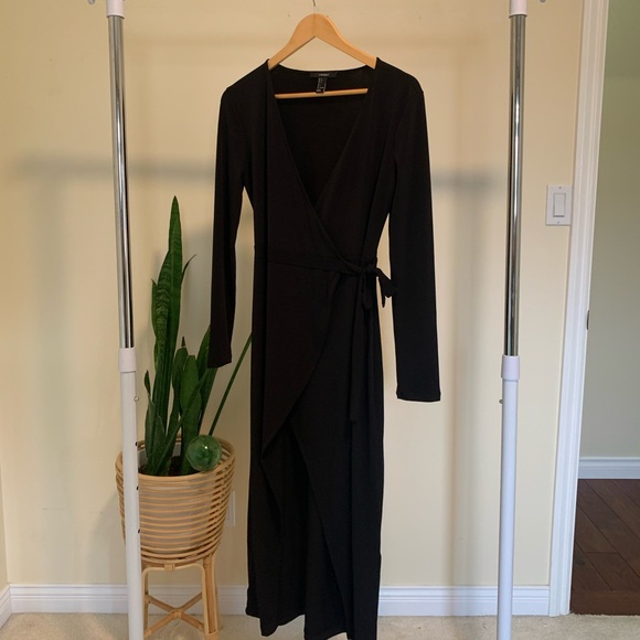 Black Wrap Dress - Picture 1 of 4